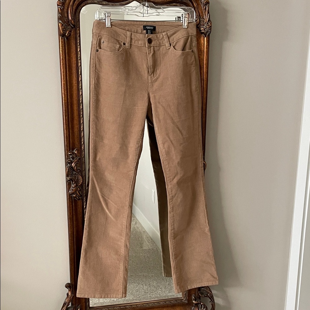 Jones & Co Camel Tan Bootleg Cord Pants